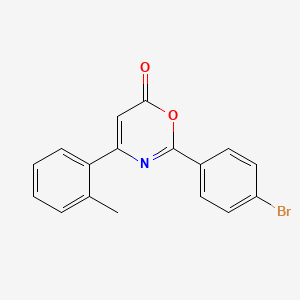 molecular formula C17H12BrNO2 B3953500 2-(4-bromophenyl)-4-(2-methylphenyl)-6H-1,3-oxazin-6-one 