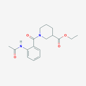 molecular formula C17H22N2O4 B3953508 Ethyl 1-{[2-(acetylamino)phenyl]carbonyl}piperidine-3-carboxylate 