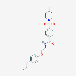 molecular formula C24H32N2O4S B395351 4-[(4-methyl-1-piperidinyl)sulfonyl]-N-[2-(4-propylphenoxy)ethyl]benzamide 
