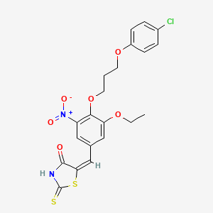 5-{4-[3-(4-chlorophenoxy)propoxy]-3-ethoxy-5-nitrobenzylidene}-2-thioxo-1,3-thiazolidin-4-one