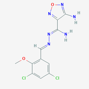 molecular formula C11H10Cl2N6O2 B395357 4-amino-N'-(3,5-dichloro-2-methoxybenzylidene)-1,2,5-oxadiazole-3-carbohydrazonamide 