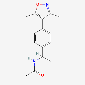 molecular formula C15H18N2O2 B3953573 N-{1-[4-(3,5-dimethylisoxazol-4-yl)phenyl]ethyl}acetamide 