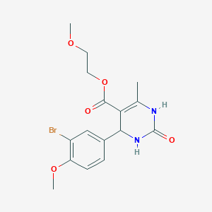 2-Methoxyethyl 4-(3-bromo-4-methoxyphenyl)-6-methyl-2-oxo-1,2,3,4-tetrahydropyrimidine-5-carboxylate
