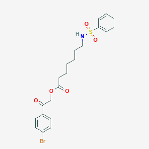 molecular formula C21H24BrNO5S B395359 2-(4-Bromophenyl)-2-oxoethyl 7-[(phenylsulfonyl)amino]heptanoate 