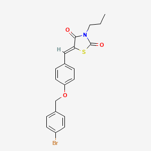 molecular formula C20H18BrNO3S B3953616 5-{4-[(4-bromobenzyl)oxy]benzylidene}-3-propyl-1,3-thiazolidine-2,4-dione 