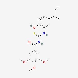 molecular formula C21H26N2O5S B3953637 N-{[(5-sec-butyl-2-hydroxyphenyl)amino]carbonothioyl}-3,4,5-trimethoxybenzamide 