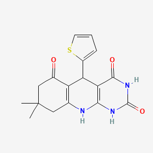 8,8-dimethyl-5-(2-thienyl)-5,8,9,10-tetrahydropyrimido[4,5-b]quinoline-2,4,6(1H,3H,7H)-trione