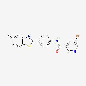 molecular formula C20H14BrN3OS B3953652 5-bromo-N-[4-(5-methyl-1,3-benzothiazol-2-yl)phenyl]nicotinamide 