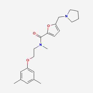 molecular formula C21H28N2O3 B3953655 N-[2-(3,5-dimethylphenoxy)ethyl]-N-methyl-5-(pyrrolidin-1-ylmethyl)-2-furamide 