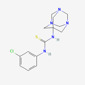 molecular formula C14H18ClN5S B3953668 N-(3-chlorophenyl)-N'-1,3,5-triazatricyclo[3.3.1.1~3,7~]dec-7-ylthiourea 