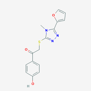 molecular formula C15H13N3O3S B395368 2-(5-Furan-2-yl-4-methyl-4H-[1,2,4]triazol-3-ylsulfanyl)-1-(4-hydroxy-phenyl)-ethanone 