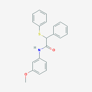 molecular formula C21H19NO2S B3953686 N-(3-methoxyphenyl)-2-phenyl-2-(phenylthio)acetamide 