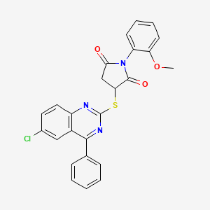 3-[(6-chloro-4-phenyl-2-quinazolinyl)thio]-1-(2-methoxyphenyl)-2,5-pyrrolidinedione