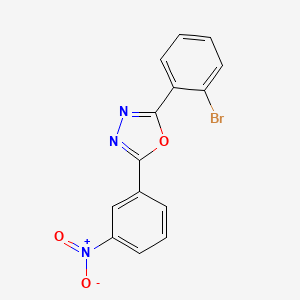 molecular formula C14H8BrN3O3 B3953694 2-(2-bromophenyl)-5-(3-nitrophenyl)-1,3,4-oxadiazole 