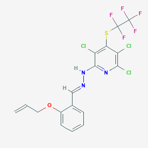 molecular formula C17H11Cl3F5N3OS B395370 2,3,5-trichloro-4-[(pentafluoroethyl)sulfanyl]-6-{(2E)-2-[2-(prop-2-en-1-yloxy)benzylidene]hydrazinyl}pyridine 