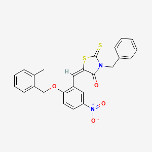 3-benzyl-5-{2-[(2-methylbenzyl)oxy]-5-nitrobenzylidene}-2-thioxo-1,3-thiazolidin-4-one