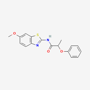 molecular formula C17H16N2O3S B3953715 N-(6-methoxy-1,3-benzothiazol-2-yl)-2-phenoxypropanamide 