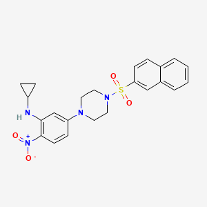 N-cyclopropyl-5-[4-(2-naphthylsulfonyl)-1-piperazinyl]-2-nitroaniline