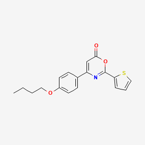 molecular formula C18H17NO3S B3953763 4-(4-butoxyphenyl)-2-(2-thienyl)-6H-1,3-oxazin-6-one 