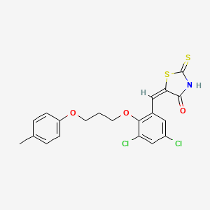 molecular formula C20H17Cl2NO3S2 B3953782 5-{3,5-dichloro-2-[3-(4-methylphenoxy)propoxy]benzylidene}-2-thioxo-1,3-thiazolidin-4-one 