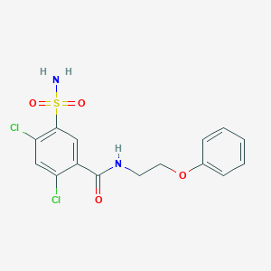 molecular formula C15H14Cl2N2O4S B395379 2,4-dichloro-N-(2-phenoxyethyl)-5-sulfamoylbenzamide 