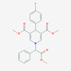 molecular formula C24H22FNO6 B395380 Dimethyl 4-(4-fluorophenyl)-1-(2-methoxy-2-oxo-1-phenylethyl)-1,4-dihydropyridine-3,5-dicarboxylate 