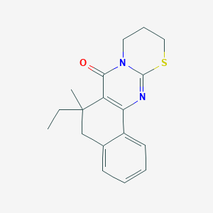 6-ethyl-6-methyl-5,6,10,11-tetrahydro-7H,9H-benzo[h][1,3]thiazino[2,3-b]quinazolin-7-one