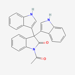 molecular formula C26H19N3O2 B3953836 1'-acetyl-1H,1''H-3,3':3',3''-terindol-2'(1'H)-one 