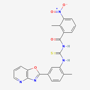 molecular formula C22H17N5O4S B3953876 2-methyl-N-{[(2-methyl-5-[1,3]oxazolo[4,5-b]pyridin-2-ylphenyl)amino]carbonothioyl}-3-nitrobenzamide 