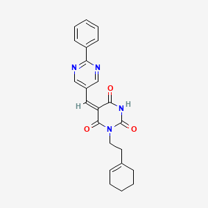 1-[2-(1-cyclohexen-1-yl)ethyl]-5-[(2-phenyl-5-pyrimidinyl)methylene]-2,4,6(1H,3H,5H)-pyrimidinetrione