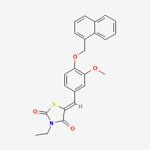 molecular formula C24H21NO4S B3953889 3-ethyl-5-[3-methoxy-4-(1-naphthylmethoxy)benzylidene]-1,3-thiazolidine-2,4-dione 