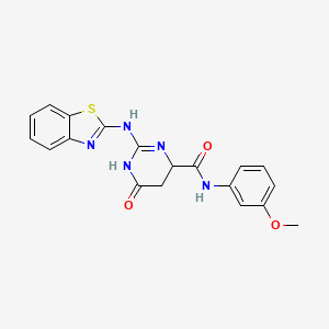 molecular formula C19H17N5O3S B3953923 2-(1,3-benzothiazol-2-ylamino)-N-(3-methoxyphenyl)-6-oxo-1,4,5,6-tetrahydro-4-pyrimidinecarboxamide 