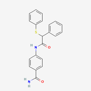 molecular formula C21H18N2O2S B3953947 4-{[phenyl(phenylthio)acetyl]amino}benzamide 