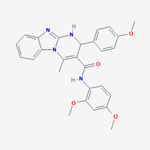 molecular formula C27H26N4O4 B395397 N-(2,4-dimethoxyphenyl)-2-(4-methoxyphenyl)-4-methyl-1,2-dihydropyrimido[1,2-a]benzimidazole-3-carboxamide 