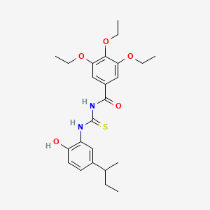 N-{[(5-sec-butyl-2-hydroxyphenyl)amino]carbonothioyl}-3,4,5-triethoxybenzamide