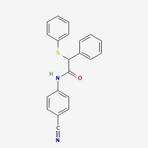 molecular formula C21H16N2OS B3953998 N-(4-cyanophenyl)-2-phenyl-2-(phenylthio)acetamide 