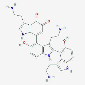 molecular formula C30H30N6O4 B039540 4-(7'-(Tryptamine-4,5-dione))-2,4''-bis-5-hydroxytryptamine CAS No. 118230-91-4