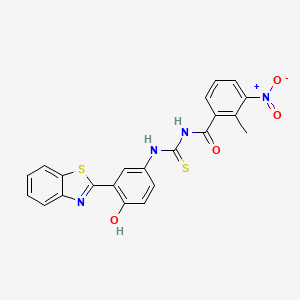 N-({[3-(1,3-benzothiazol-2-yl)-4-hydroxyphenyl]amino}carbonothioyl)-2-methyl-3-nitrobenzamide