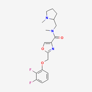 molecular formula C18H21F2N3O3 B3954035 2-[(2,3-difluorophenoxy)methyl]-N-methyl-N-[(1-methyl-2-pyrrolidinyl)methyl]-1,3-oxazole-4-carboxamide 