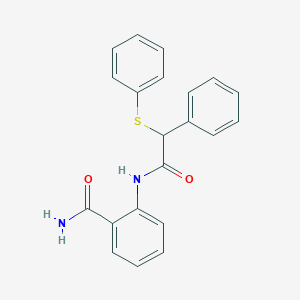 molecular formula C21H18N2O2S B3954042 2-{[phenyl(phenylthio)acetyl]amino}benzamide 