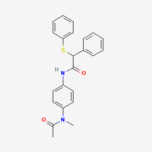 molecular formula C23H22N2O2S B3954043 N-{4-[acetyl(methyl)amino]phenyl}-2-phenyl-2-(phenylthio)acetamide 