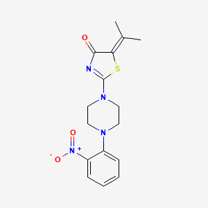 molecular formula C16H18N4O3S B3954054 5-(1-methylethylidene)-2-[4-(2-nitrophenyl)-1-piperazinyl]-1,3-thiazol-4(5H)-one 