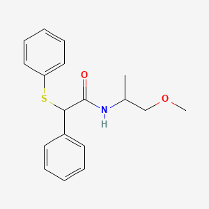 molecular formula C18H21NO2S B3954081 N-(2-methoxy-1-methylethyl)-2-phenyl-2-(phenylthio)acetamide 