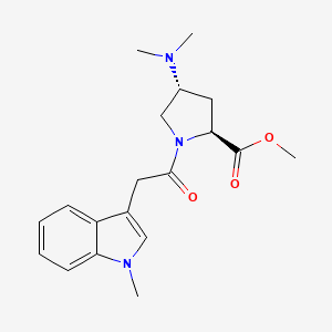 methyl (2S,4R)-4-(dimethylamino)-1-[(1-methyl-1H-indol-3-yl)acetyl]pyrrolidine-2-carboxylate