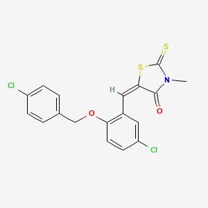 5-{5-chloro-2-[(4-chlorobenzyl)oxy]benzylidene}-3-methyl-2-thioxo-1,3-thiazolidin-4-one