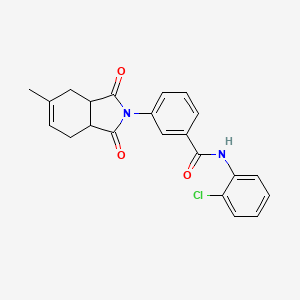 molecular formula C22H19ClN2O3 B3954143 N-(2-chlorophenyl)-3-(5-methyl-1,3-dioxo-1,3,3a,4,7,7a-hexahydro-2H-isoindol-2-yl)benzamide 