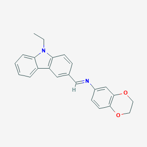 molecular formula C23H20N2O2 B395415 N-(2,3-dihydro-1,4-benzodioxin-6-yl)-N-[(9-ethyl-9H-carbazol-3-yl)methylene]amine 
