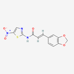 molecular formula C13H9N3O5S B3954153 3-(1,3-benzodioxol-5-yl)-N-(5-nitro-1,3-thiazol-2-yl)acrylamide 