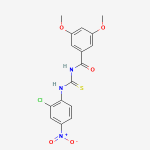 molecular formula C16H14ClN3O5S B3954169 N-{[(2-chloro-4-nitrophenyl)amino]carbonothioyl}-3,5-dimethoxybenzamide 