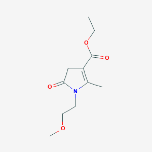 molecular formula C11H17NO4 B3954176 ethyl 1-(2-methoxyethyl)-2-methyl-5-oxo-4,5-dihydro-1H-pyrrole-3-carboxylate 